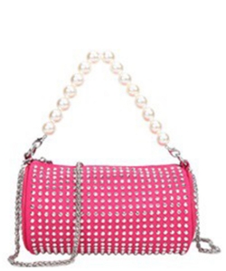 Bling bag with exchangeable pearl handle ZS9037 ROSE